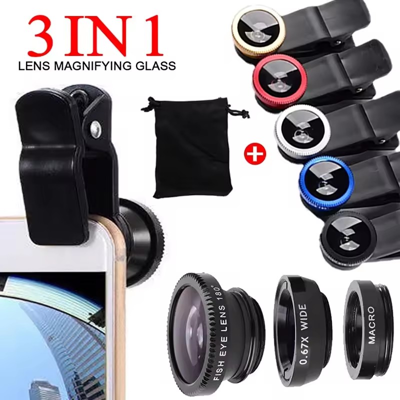 Lens Camera Clip - 3'ü 1 Arada Balık Gözü Telefon