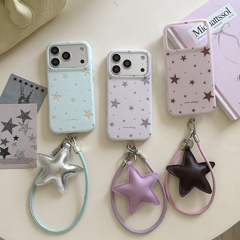 Phone Accessories Charms - Kore Sevimli Yıldızlı Telefon Kılıfı iPhone